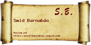Smid Barnabás névjegykártya